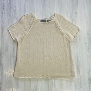 💚5/$25💚 Relativity Cream Short Sleeve Knit Top Sz L